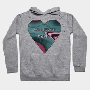 heart patterned with blue grey vinous agate slice Hoodie